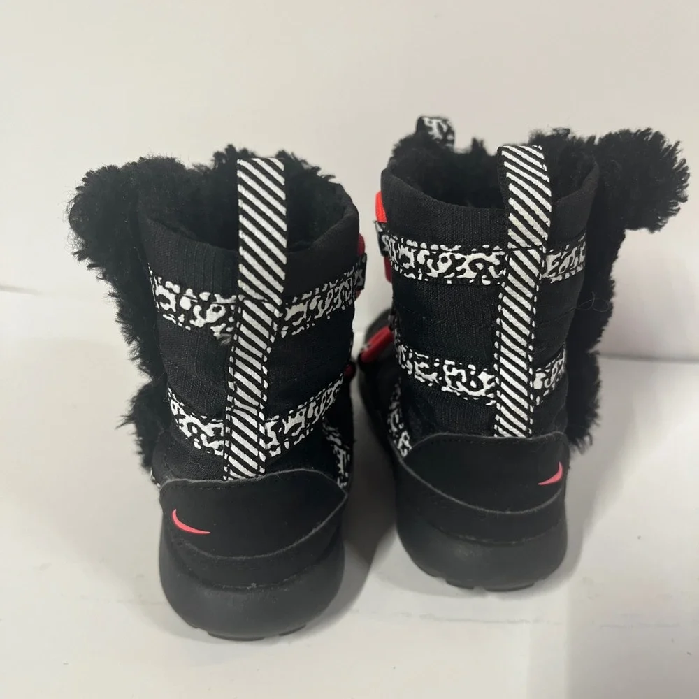 Nike Kids‎ Snow Boots Black Faux Fur Toddler Size 6C Winter